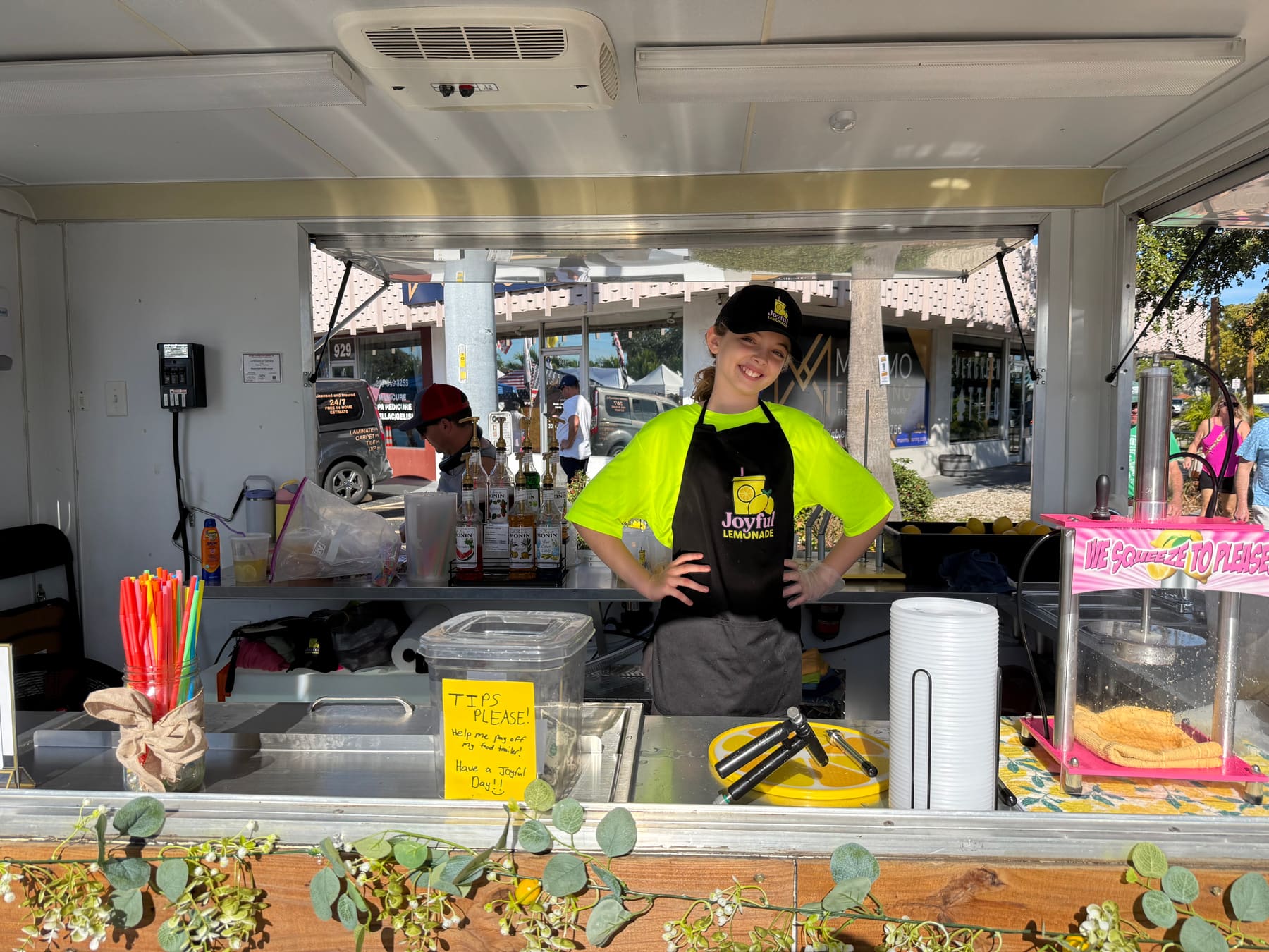 Cassidy Joy Thomas at her lemonade trailer